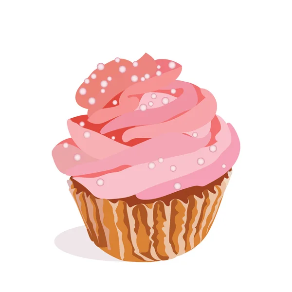 Cupcake isolado no fundo branco — Vetor de Stock