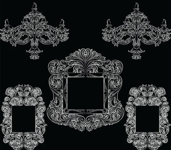 Glamorous ricco barocco rococò set di mobili — Vettoriale Stock