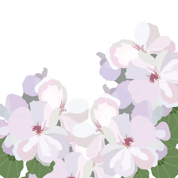 Printemps Aquarelle Aquarelle Bouquet de fleurs en géranium — Image vectorielle