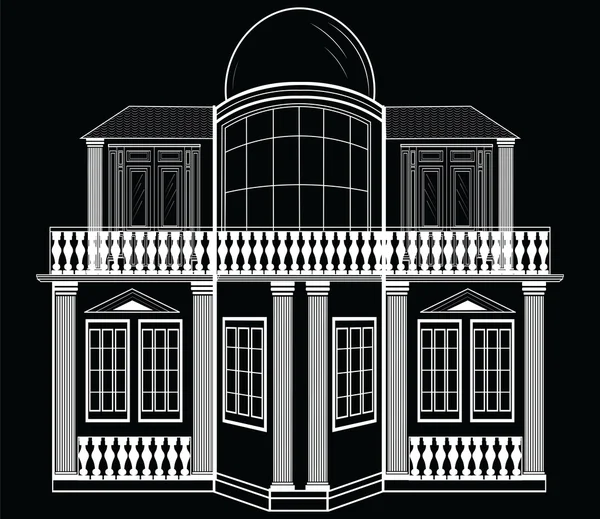 Architectonische gevel Vector — Stockvector