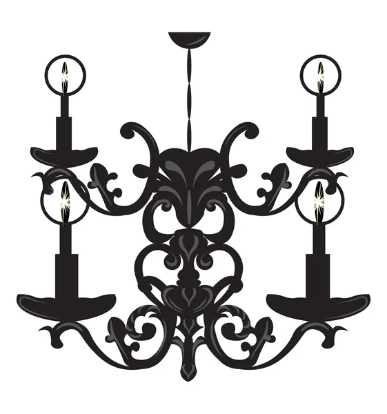 Lámpara de pared barroca elegante con adornos — Vector de stock