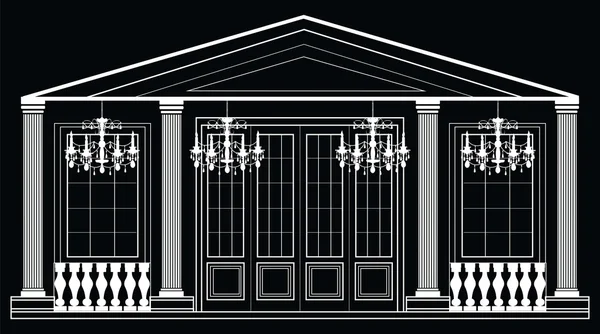 Vector architectural facade — Stock Vector