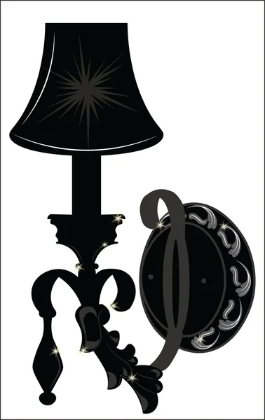 Barokke elegante Rich Wall lamp met ornamenten — Stockvector