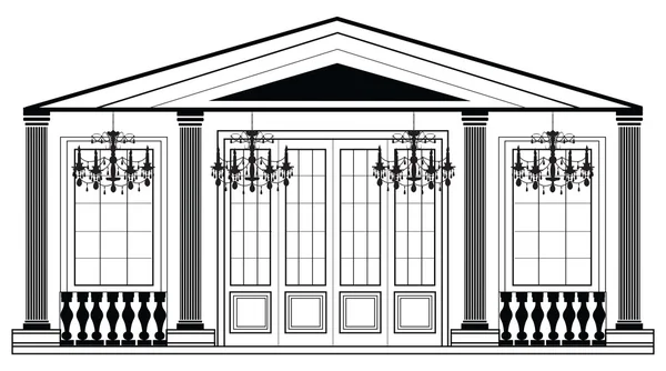 Fachada arquitectónica vectorial — Archivo Imágenes Vectoriales