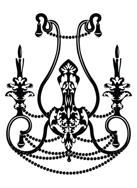 Elegante barocke Wandleuchte mit Ornamenten — Stockvektor