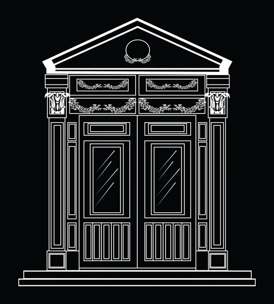 Entrada de estilo clásico. Fachada arquitectónica vectorial — Vector de stock