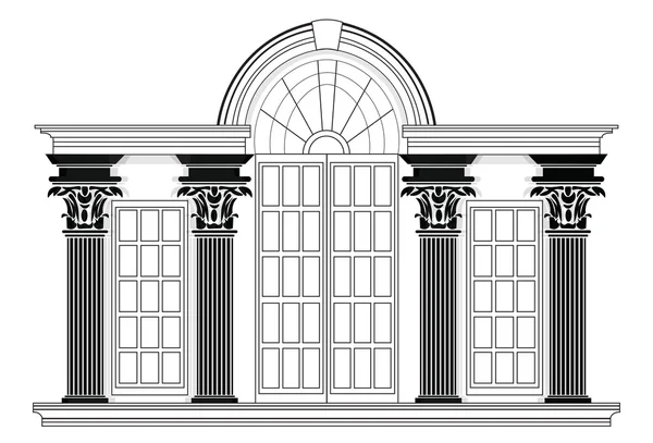 Fachada arquitectónica vectorial — Vector de stock