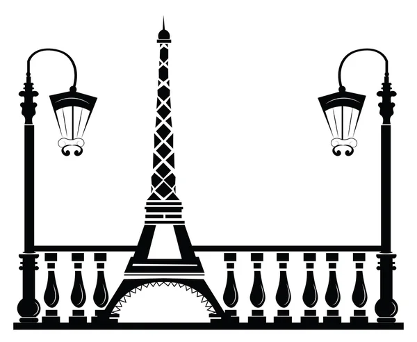 Passerelle rue Paris avec Tour Eiffel — Image vectorielle