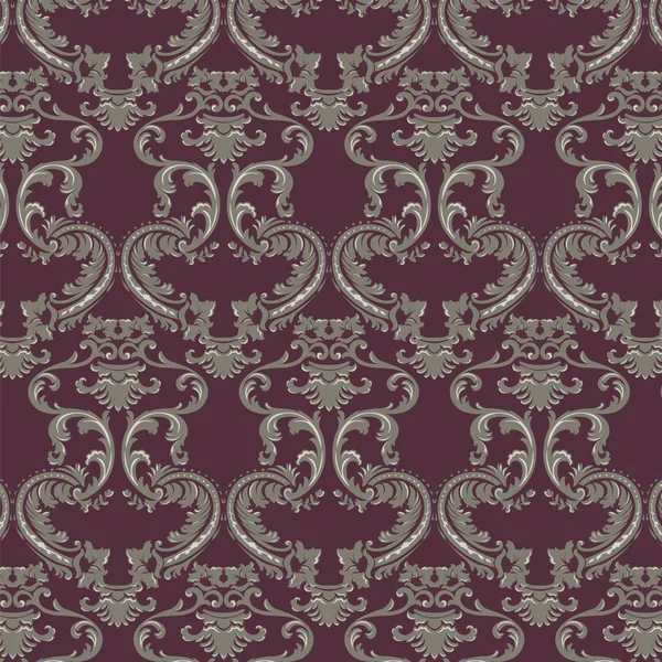 Vector Baroque Vintage floral damask pattern element background — Stock Vector