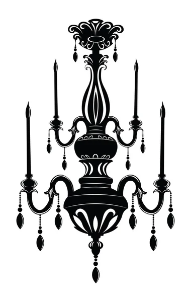 Baroque Elegant Wall lamp with ornaments — Stock Vector