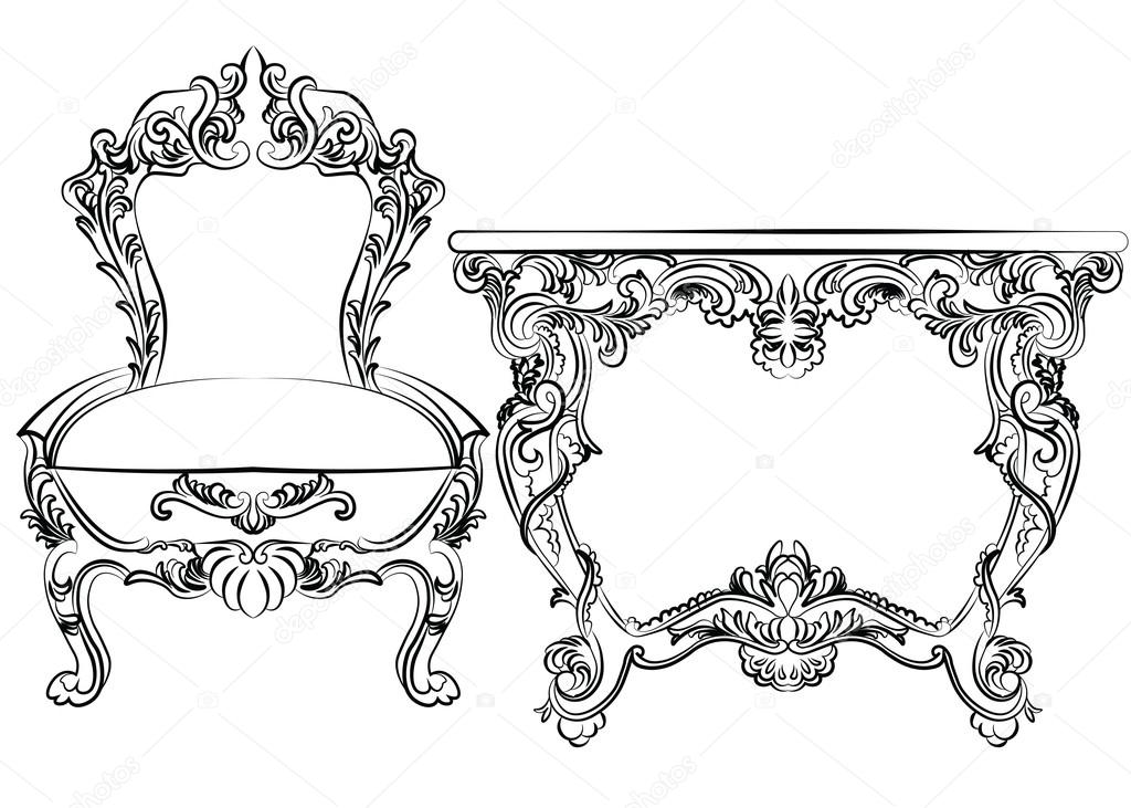 Baroque Rich Style Furniture Stock Vector - Illustration of house,  elegance: 72960835