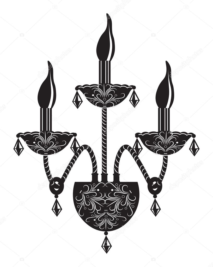 Baroque Elegant Rich Wall lamp with ornaments Stock Vector Image by