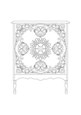 Vintage vektör zengin komodin tablosu