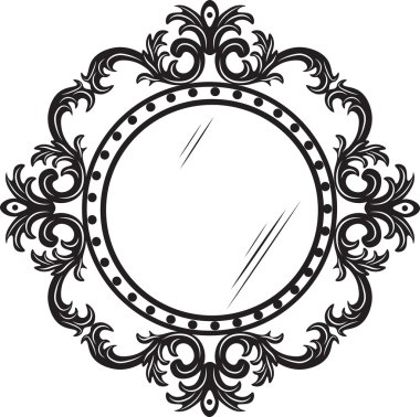 Vintage yuvarlak süslü çerçeve