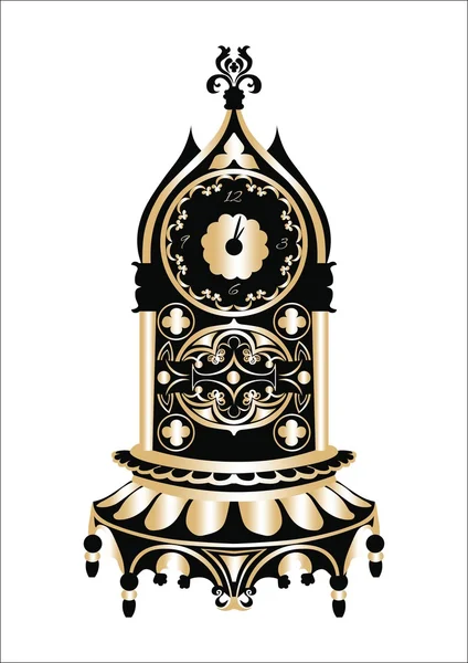 Barokní klasické zlaté hodiny — Stockový vektor