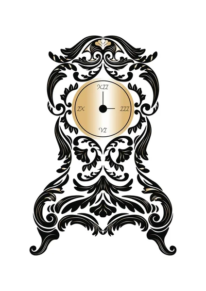 Barok klasik altın saat — Stok Vektör