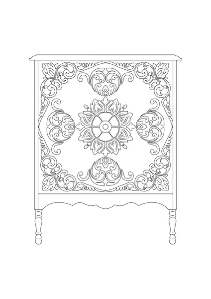 Vintage Vector Rich Commode Table — Stock Vector
