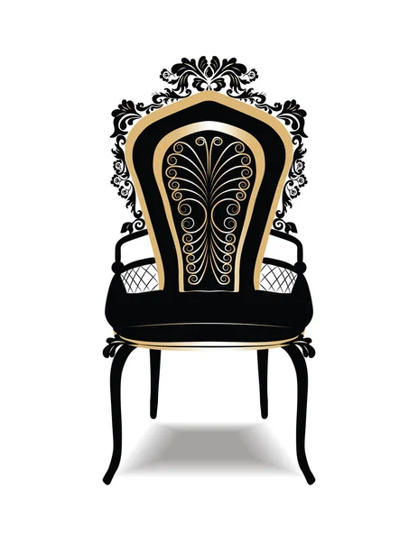 复古巴洛克式金色椅子家具 — 图库矢量图片