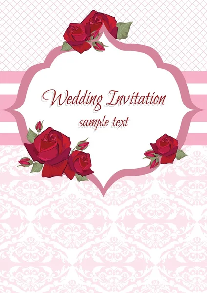 Γαμήλιο προσκλητήριο με δαντέλα στολίδια — Διανυσματικό Αρχείο