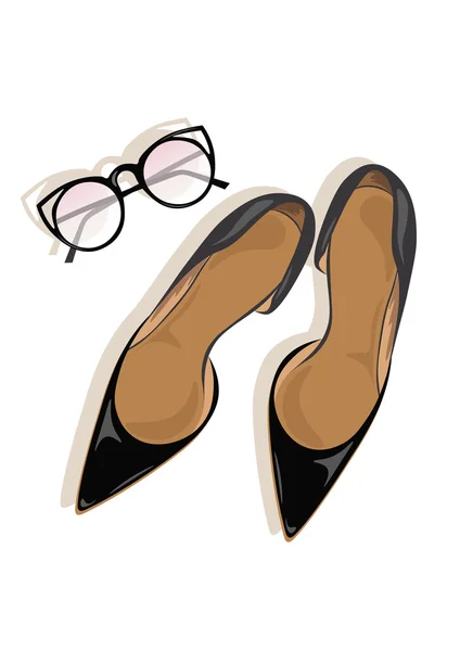 Noir talons hauts chaussures stiletto — Image vectorielle