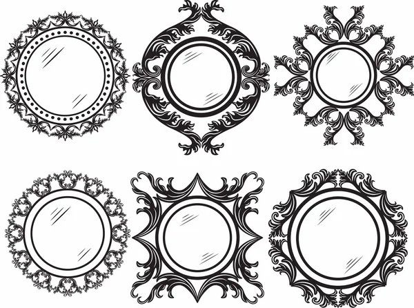 Set Vintage Retro ronde Vector frames — Stockvector