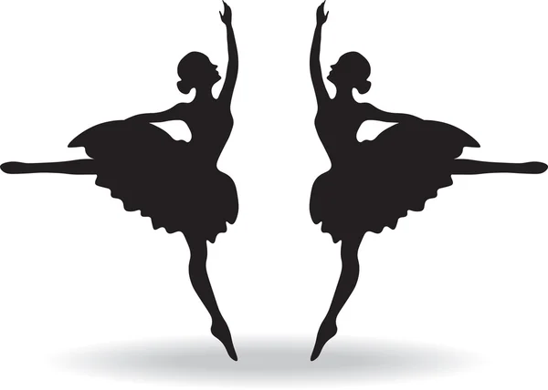 Conjunto de bailarines de ballet silueta — Archivo Imágenes Vectoriales