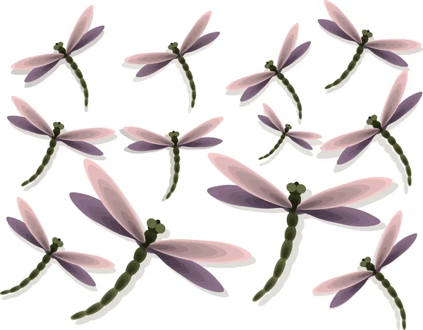 Patrón de libélula Fondo vectorial — Archivo Imágenes Vectoriales