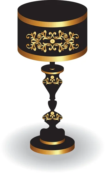 Elegante barocke Lampe mit Ornamenten — Stockvektor
