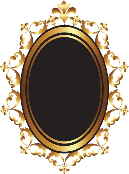 Miroir baroque doré décor de cadre — Image vectorielle