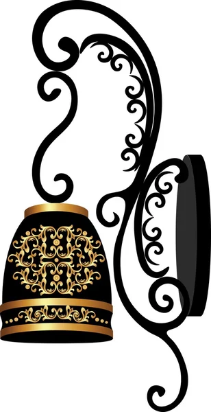 Barokke elegante muur lamp met ornamenten — Stockvector