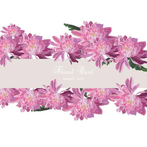 Tarjeta de flores de crisantemo — Archivo Imágenes Vectoriales