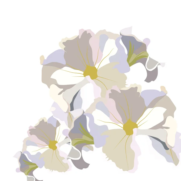 Fleur de géranium blanc délicat vintage — Image vectorielle