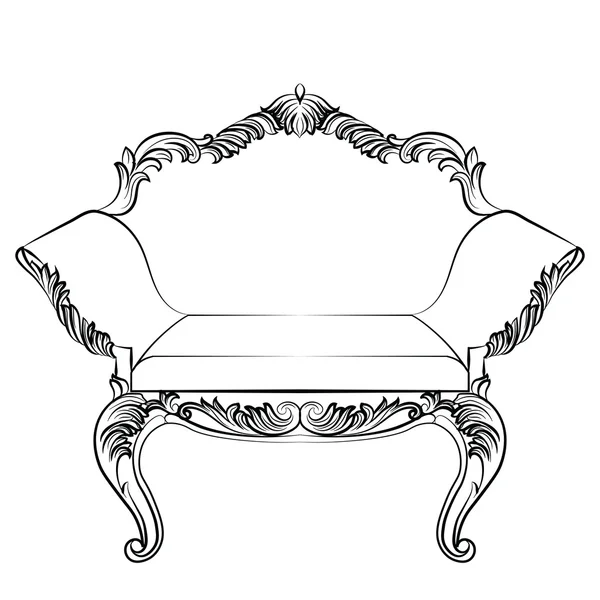 Fabuloso rico barroco sillón rococó — Vector de stock