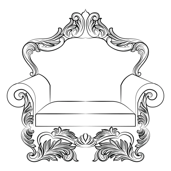 Muebles de sillón de estilo barroco de lujo — Vector de stock