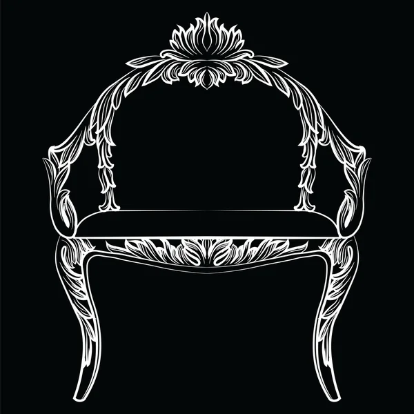 Barokk stílusú luxuskarosszék bútor — Stock Vector