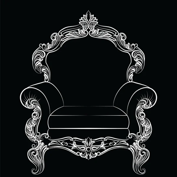 Barokk stílusú luxuskarosszék bútor — Stock Vector