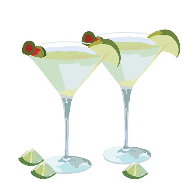 Martini cocktail geïsoleerd — Stockvector