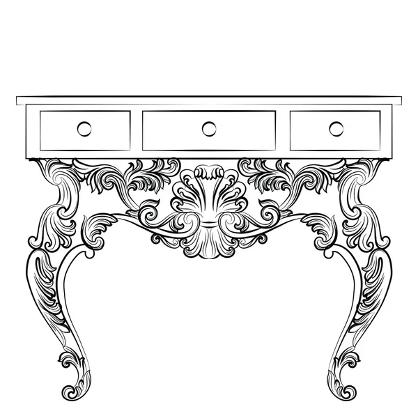 Стол в стиле барокко — стоковый вектор