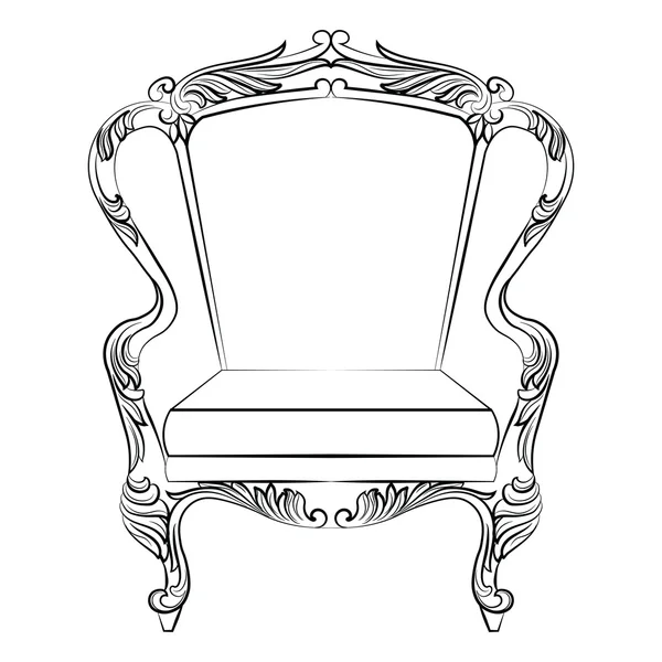 Fabulous Rich Baroque Rococo Armchair — Stock Vector