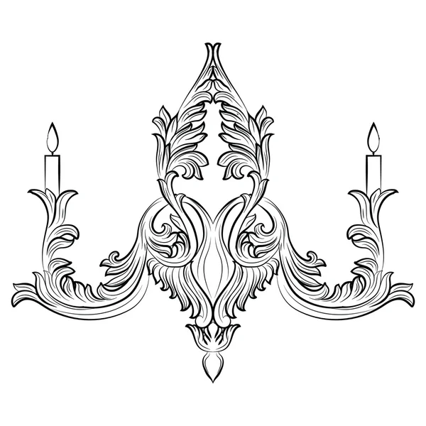 Lustre classique baroque riche exquis — Image vectorielle