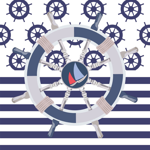 Ship steering wheal background