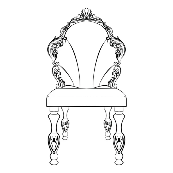 Silla de estilo barroco de lujo aislado — Vector de stock