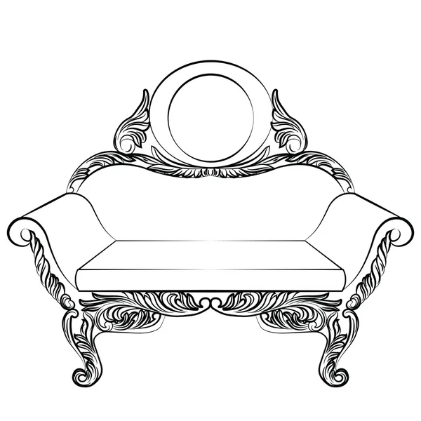 Baroque luxury style armchair furniture set — Stock Vector