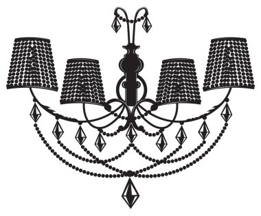 Süsler ile Barok zarif Duvar lambası