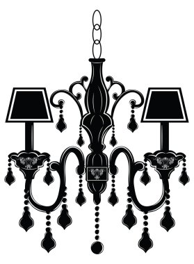 Süsler ile Barok zarif Duvar lambası