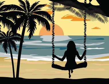 Yaz günbatımı plaj