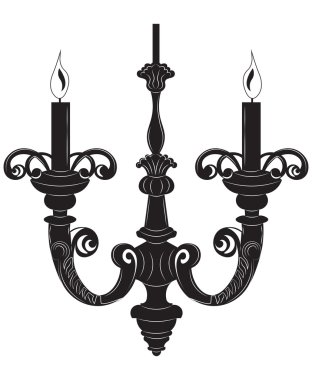 Süsler ile Barok zarif Duvar lambası.