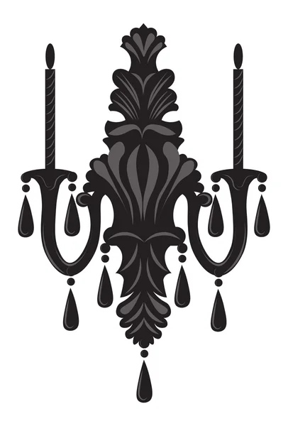Candeeiro Barroco Elegante com ornamentos — Vetor de Stock