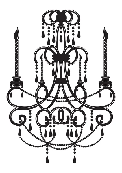 Baroque Elegant Wall lamp with ornaments — Stock Vector