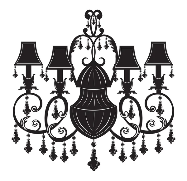 Barokke elegante muur lamp met ornamenten — Stockvector
